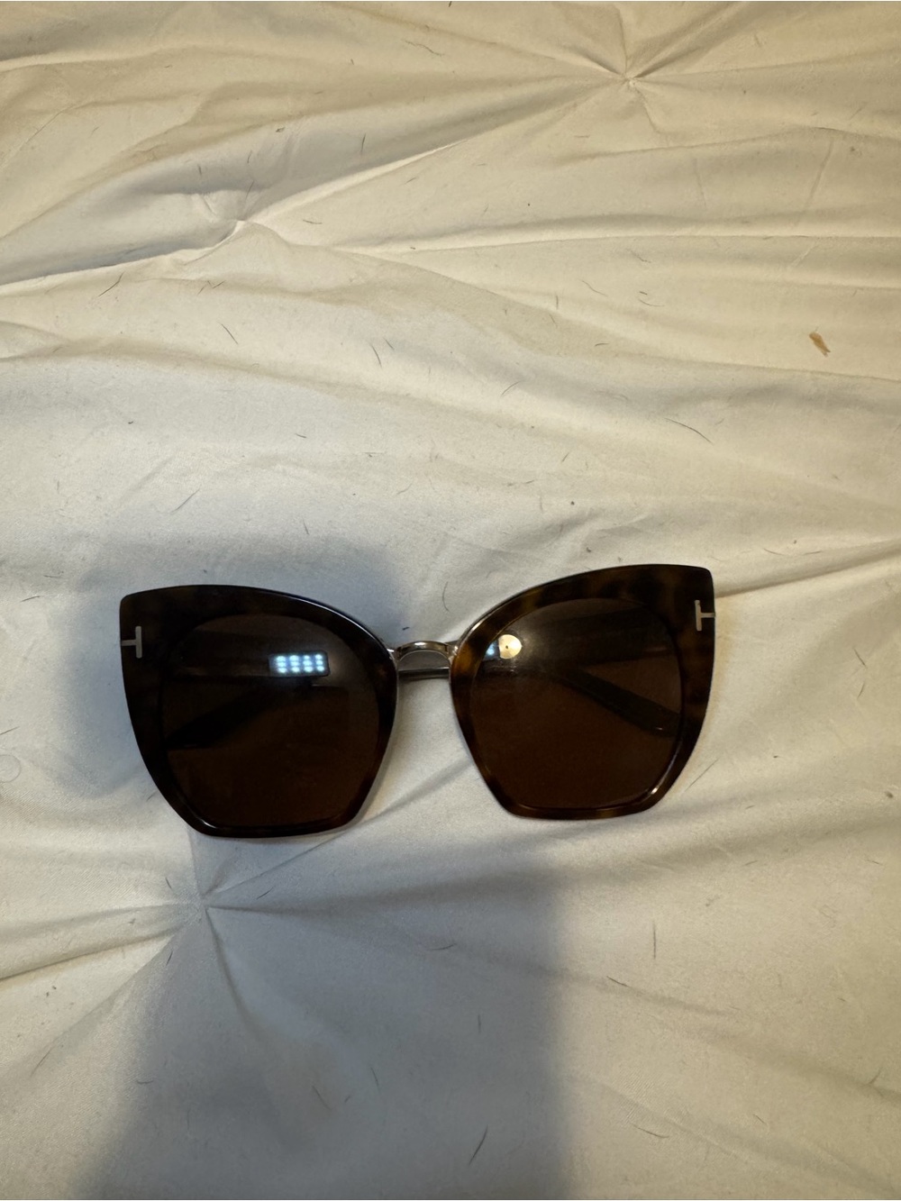 Tom Ford Tortoiseshell Cat-Eye Sunglasses with Brown Lenses